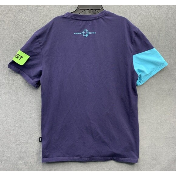 8IGTH DSTRKT Graphic 3D Print Tee T-Shirt Men's Size XL Baby Blue Blue Crew Neck - Picture 3 of 15
